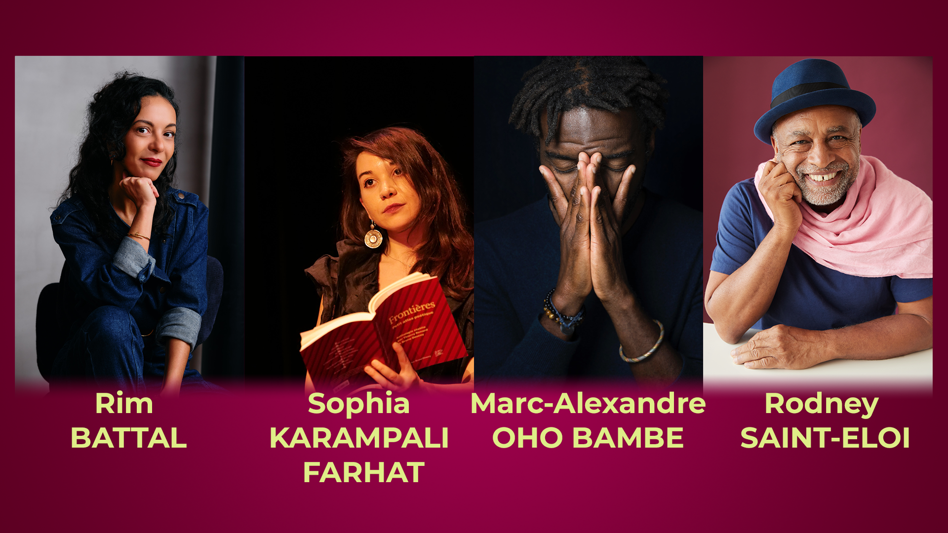 Rencontre littéraire avec Rim BATTAL, Sophia KARAMPALI FARHAT, Marc-Alexandre OHO BAMBE & Rodney SAINT-ELOI